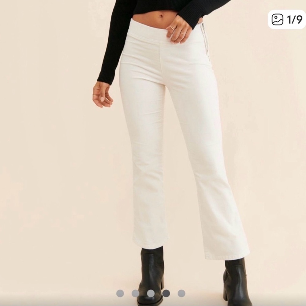 Free People side zip cream cords